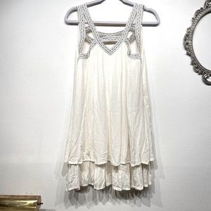 ILLA ILLA White Mini Dress with Silver Accents